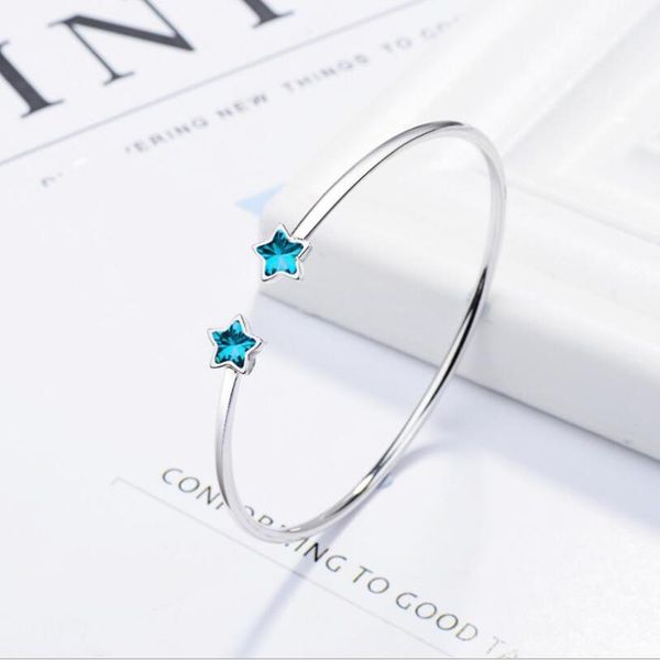 new blue crystal pentagram star bangle bracelet for women simple blue star punk retro charm bracelet fashion jewelry with1, Black
new blue crystal pentagram star bangle bracelet for women simple blue star punk retro charm bracelet fashion jewelry with1, Black