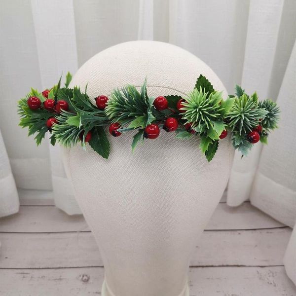 christmas flower crown festival headband women hair accessories headdress new year floral garlands xmas flower jllkng