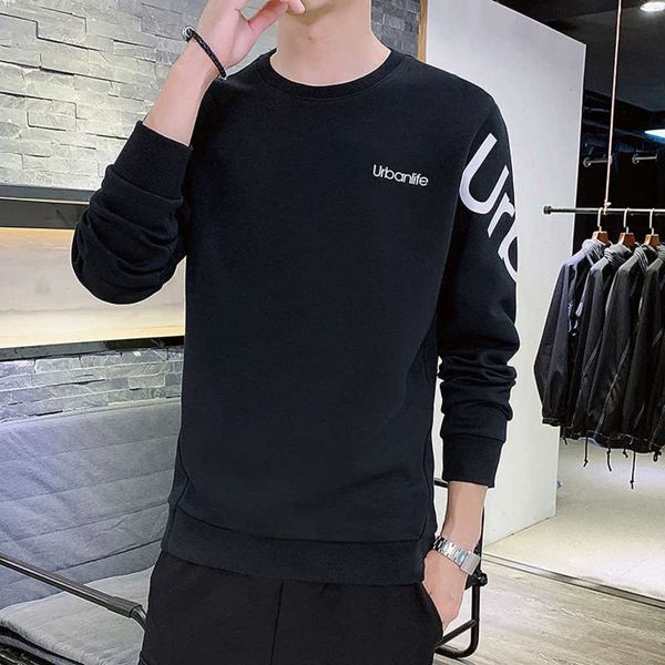 new round neck autumn pullover casual sweater fashion men's coat youth sportswear, Gray 
new round neck autumn pullover casual sweater fashion men's coat youth sportswear, Gray