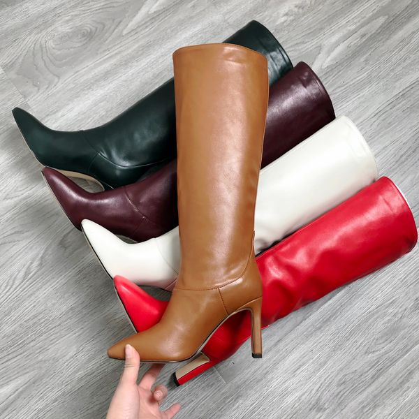 band designer faux leather women knee high boots square toe boots women long thin block high heel boots black beige yellow green 201125
band designer faux leather women knee high boots square toe boots women long thin block high heel boots black beige yellow green 201125