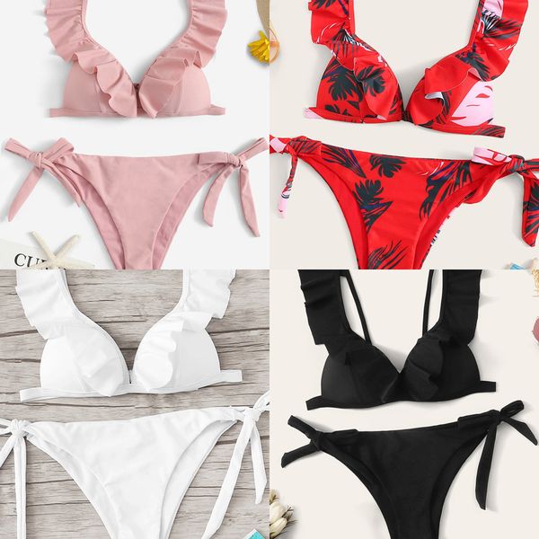 pink swimsuit ruffle thong bikini set frill bathing suit women tie side solid bikinis push up swimwear women biquinis q0105, White;black
pink swimsuit ruffle thong bikini set frill bathing suit women tie side solid bikinis push up swimwear women biquinis q0105, White;black