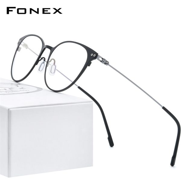 fonex pure titanium glasses frame women vintage round myopia optical prescription eyeglass frame men 2020 screwless eyewear 8533 t200428, Silver
fonex pure titanium glasses frame women vintage round myopia optical prescription eyeglass frame men 2020 screwless eyewear 8533 t200428, Silver