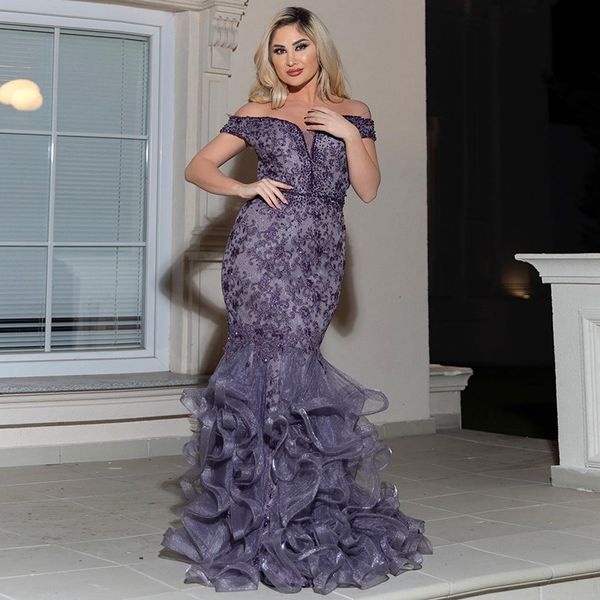 purple lace beaded evening dresses off the shoulder arabic aso ebi prom party gowns charming formal party second reception gowns, Black
purple lace beaded evening dresses off the shoulder arabic aso ebi prom party gowns charming formal party second reception gowns, Black