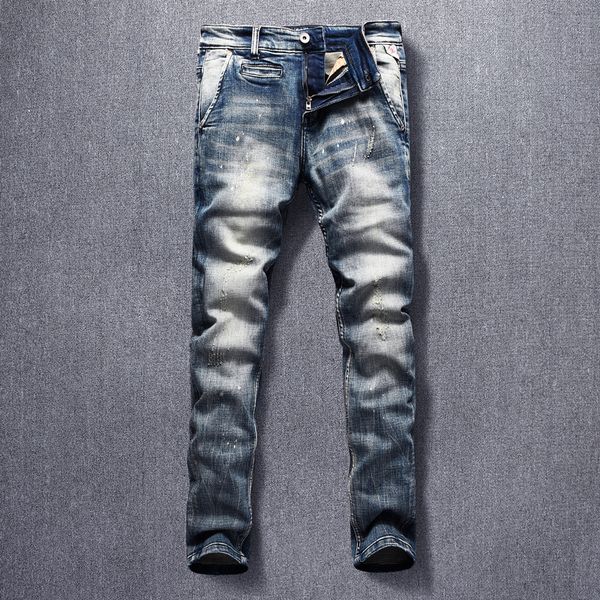 2021 new fashion streetwear men jeans retro blue elastic slim fit ripped denim trousers painted designer hip hop long pants td3
2021 new fashion streetwear men jeans retro blue elastic slim fit ripped denim trousers painted designer hip hop long pants td3