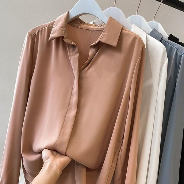 women's blouses & shirts spring and autumn 2021 fashion blouse solid color large size loose shirt long sleeve simple chiffon base, White
women's blouses & shirts spring and autumn 2021 fashion blouse solid color large size loose shirt long sleeve simple chiffon base, White