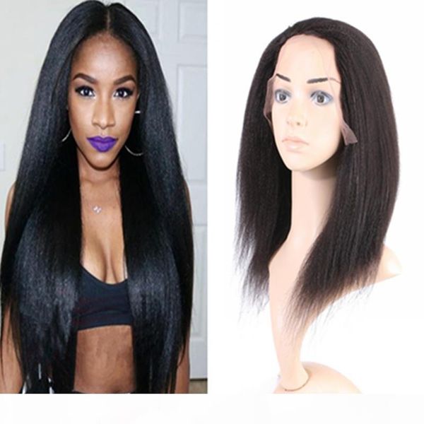 new arrival virgin hair kinky straight full lace wigs lace front wig color #1b italian coarse yaki virgin hair wigs for black women, Black;brown
new arrival virgin hair kinky straight full lace wigs lace front wig color #1b italian coarse yaki virgin hair wigs for black women, Black;brown