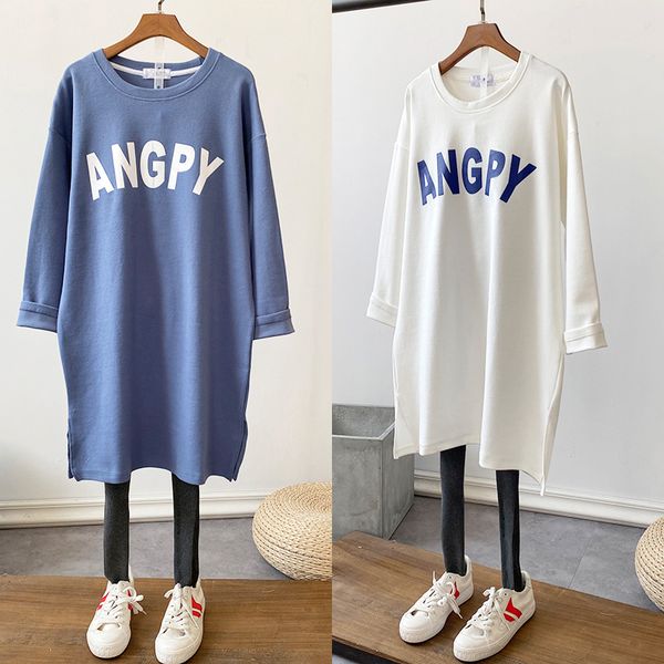 autumn and winter clothes korean loose large medium length t-shirt bottoming shirt pregnant women's spring long sleeve, White
autumn and winter clothes korean loose large medium length t-shirt bottoming shirt pregnant women's spring long sleeve, White