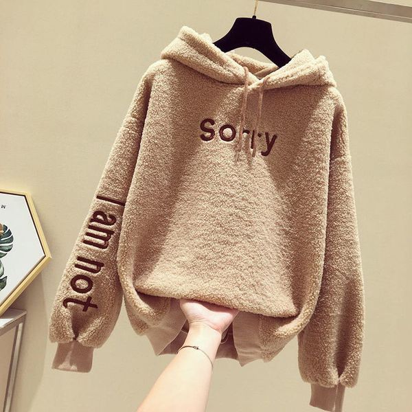 20ss women's sweaters pullover jacket with hat coats fashion jumper cashmere printing ladies long sleeve autumn and winter loos, Black