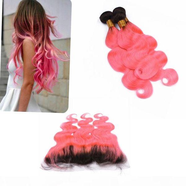 ombre brazillian wave bundles 3bundles ombre bundles with frontal closure 13"*4" dark root body wave #1b pink color, Black;brown
ombre brazillian wave bundles 3bundles ombre bundles with frontal closure 13"*4" dark root body wave #1b pink color, Black;brown