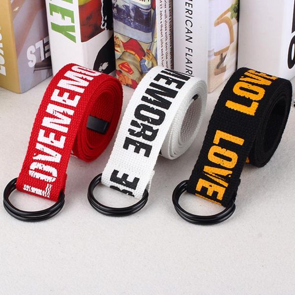 women harajuku belt letter printed fashion double d ring canvas strap simple trend wild female long belts for jeans, Black;brown
women harajuku belt letter printed fashion double d ring canvas strap simple trend wild female long belts for jeans, Black;brown