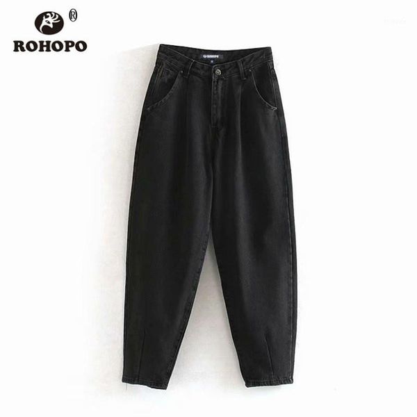 rohopo ladies black cotton harem jeans high waist back welted pocket solid denim chic bottom trousers #11151, Blue
rohopo ladies black cotton harem jeans high waist back welted pocket solid denim chic bottom trousers #11151, Blue