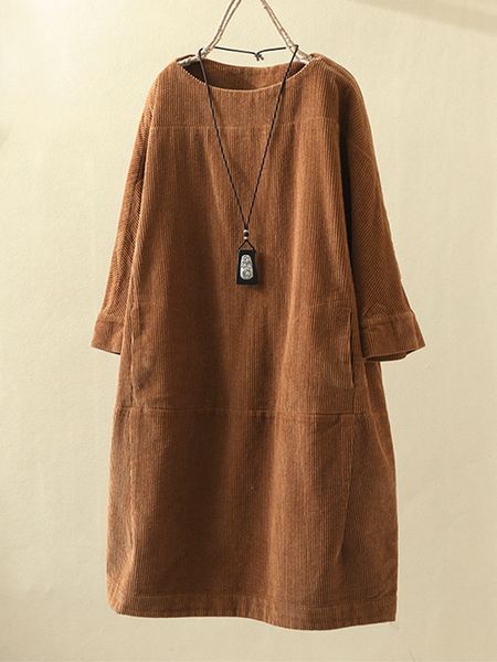2020 autumn and winter womens european and american retro artistic corduroy dress a large number of spot women, White;black
2020 autumn and winter womens european and american retro artistic corduroy dress a large number of spot women, White;black