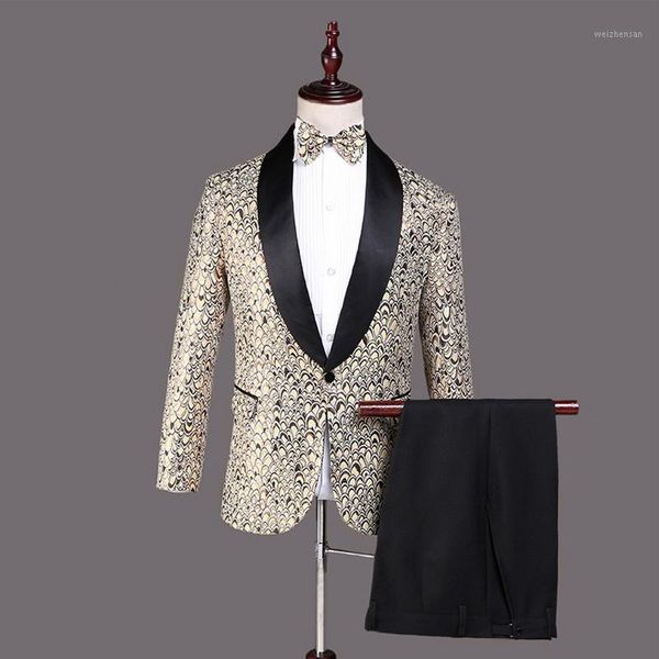 black gold blazer slim masculino 2020 wedding prom blazers single button for men stylish suit fashion print v neck jacket party1, White;black
black gold blazer slim masculino 2020 wedding prom blazers single button for men stylish suit fashion print v neck jacket party1, White;black
