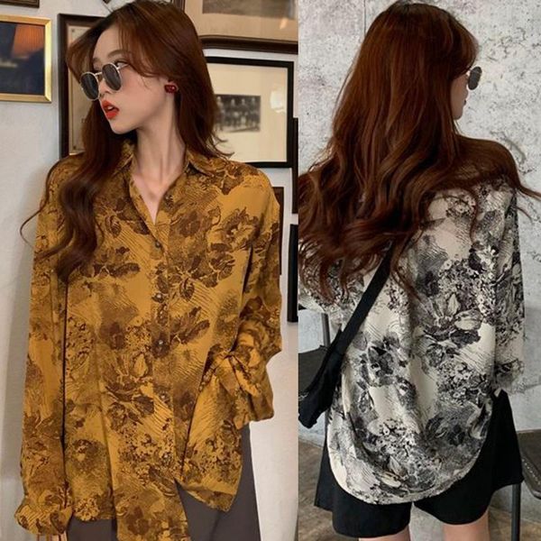 women's blouses & shirts spring and autumn korean retro bf wind casual abstract printed ladies long sleeve shirt, White
women's blouses & shirts spring and autumn korean retro bf wind casual abstract printed ladies long sleeve shirt, White