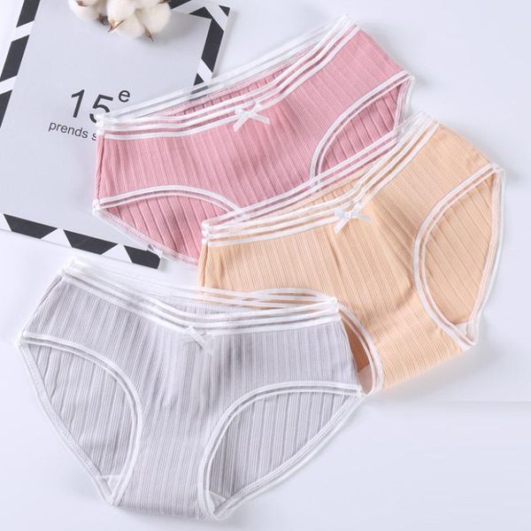 women's panties 2021 fashion thread cotton bow no trace middle waist striped briefs, Black;pink
women's panties 2021 fashion thread cotton bow no trace middle waist striped briefs, Black;pink