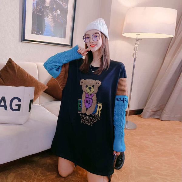 women's autumn and winter dress with large plush sweater, Black
women's autumn and winter dress with large plush sweater, Black