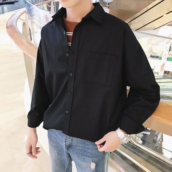 2021 men's shirts spring and winter new wild white shirt young clothes nwp9, White;black
2021 men's shirts spring and winter new wild white shirt young clothes nwp9, White;black