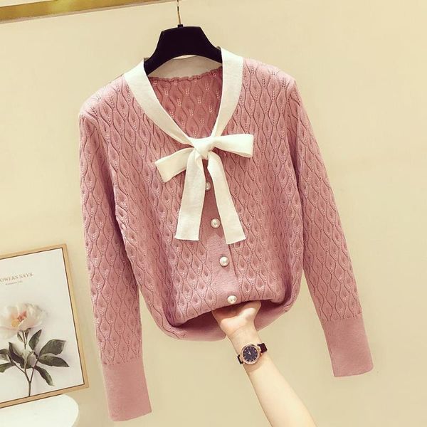 women's knits & tees 2021 autumn winter long sleeves bow sweater knitting ladies casual sweaters a3984, White
women's knits & tees 2021 autumn winter long sleeves bow sweater knitting ladies casual sweaters a3984, White