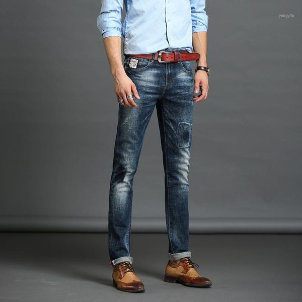 casual solid denim jeans mid-waist pants male zipper distroy men's jeans new brand design long pants slim straight1, Blue
casual solid denim jeans mid-waist pants male zipper distroy men's jeans new brand design long pants slim straight1, Blue