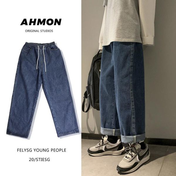 spring korean wide-leg jeans men's fashion retro solid color casual jeans men streetwear loose hip-hop denim trousers mens, Blue
spring korean wide-leg jeans men's fashion retro solid color casual jeans men streetwear loose hip-hop denim trousers mens, Blue