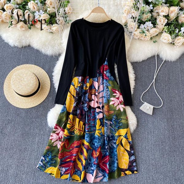 dress women autumn spring outwear fashion hit color long sleeve irregular stitching printed elegant dress plus size, Black;gray
dress women autumn spring outwear fashion hit color long sleeve irregular stitching printed elegant dress plus size, Black;gray