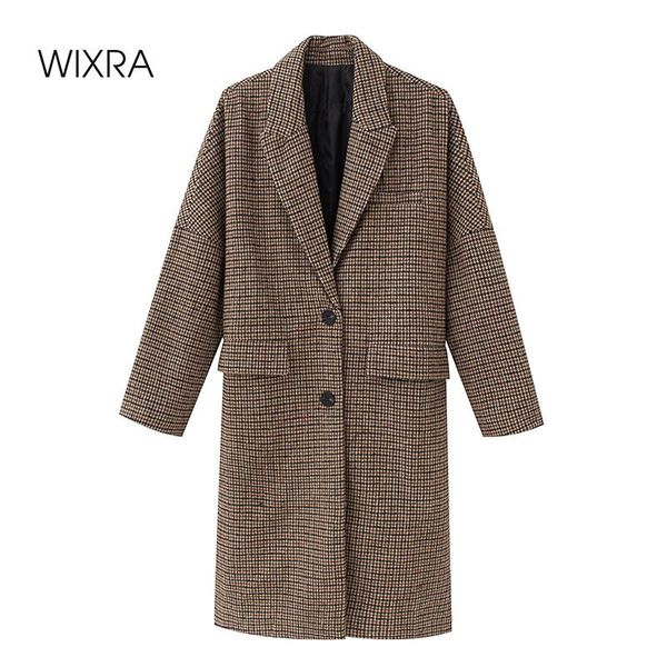 women's wool & blends wixra fashion houndstooth straight woolen overcoat vintage long sleeve pockets female outerwear autumn spring, Black
women's wool & blends wixra fashion houndstooth straight woolen overcoat vintage long sleeve pockets female outerwear autumn spring, Black