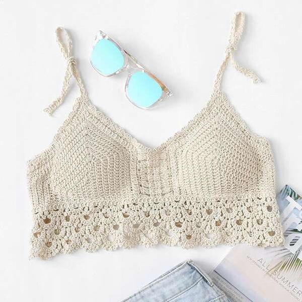 summer womens solid colors lace crochet knitted padded bustier crop bohemia backless bandage beach cami tank #p3, White
summer womens solid colors lace crochet knitted padded bustier crop bohemia backless bandage beach cami tank #p3, White
