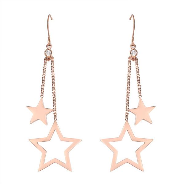fine jewelry hook style zircon and two stars woman drop earring lovely fashion long earring girl stainless steel golden, Silver
fine jewelry hook style zircon and two stars woman drop earring lovely fashion long earring girl stainless steel golden, Silver