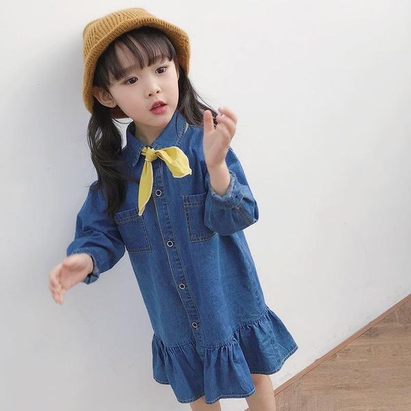 new spring fashion children dress costumes long sleeve korean style denim kids vestidos design casual dresses for girls, Red;yellow
new spring fashion children dress costumes long sleeve korean style denim kids vestidos design casual dresses for girls, Red;yellow