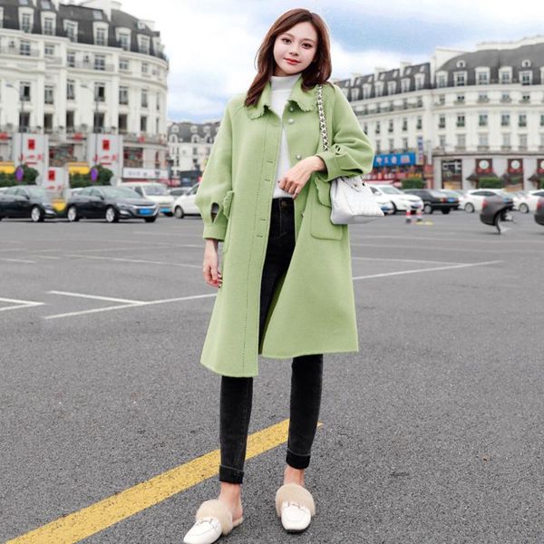 autumn / winter 2021 woolen coat women's medium length hepburn fashion nizi cape coat loose and fashionable long style over the1, Black
autumn / winter 2021 woolen coat women's medium length hepburn fashion nizi cape coat loose and fashionable long style over the1, Black