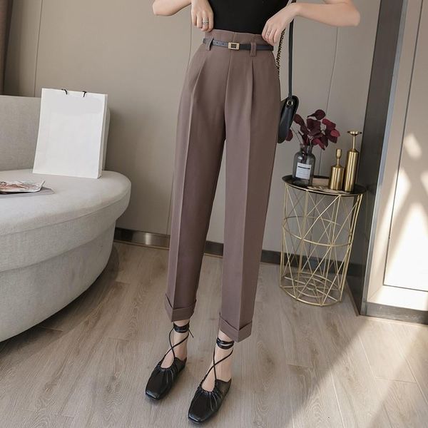 summer autumn korean style women formal pants pockets 2020 new high waist elegant office lady ankle-length pants with belt, Black;white
summer autumn korean style women formal pants pockets 2020 new high waist elegant office lady ankle-length pants with belt, Black;white