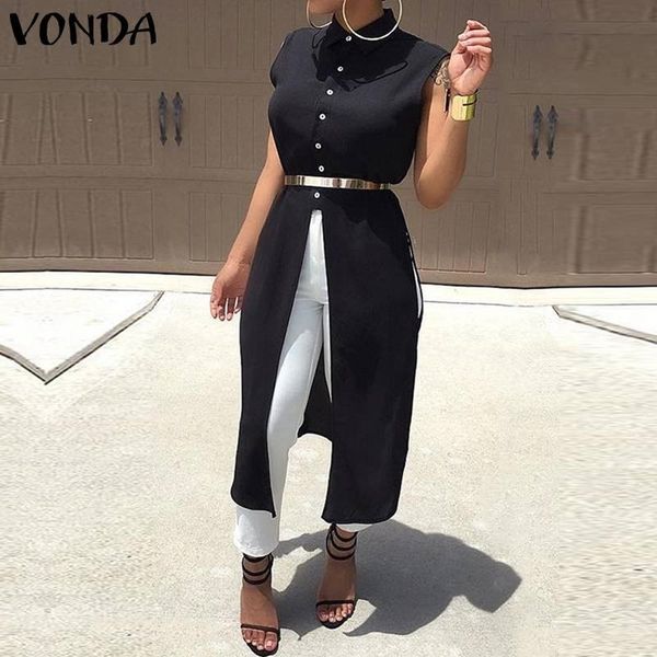 vonda tunic office blouse women split long female sleeveless tank casual button shirts clubwear blusa plus size y200622, White
vonda tunic office blouse women split long female sleeveless tank casual button shirts clubwear blusa plus size y200622, White