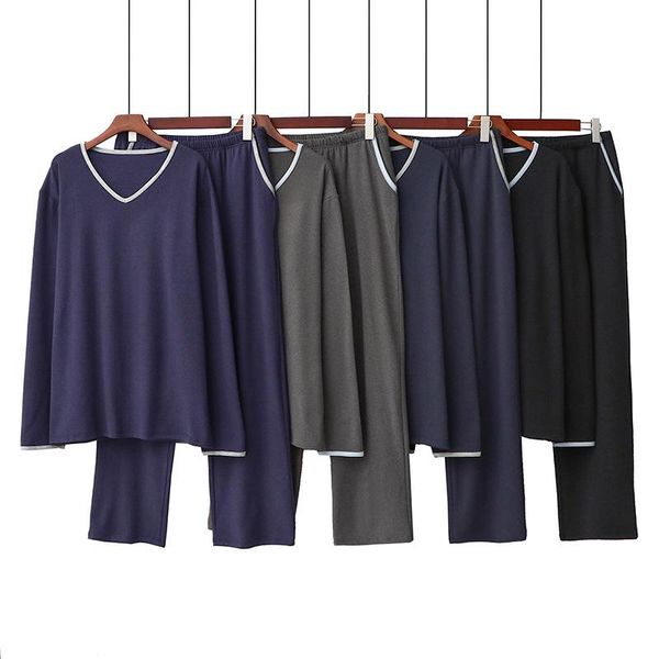 men's sleepwear autumn winter v-neck set long-sleeve korean style loose casual homewear men simple comfortable pajamas suit, Black;brown
men's sleepwear autumn winter v-neck set long-sleeve korean style loose casual homewear men simple comfortable pajamas suit, Black;brown