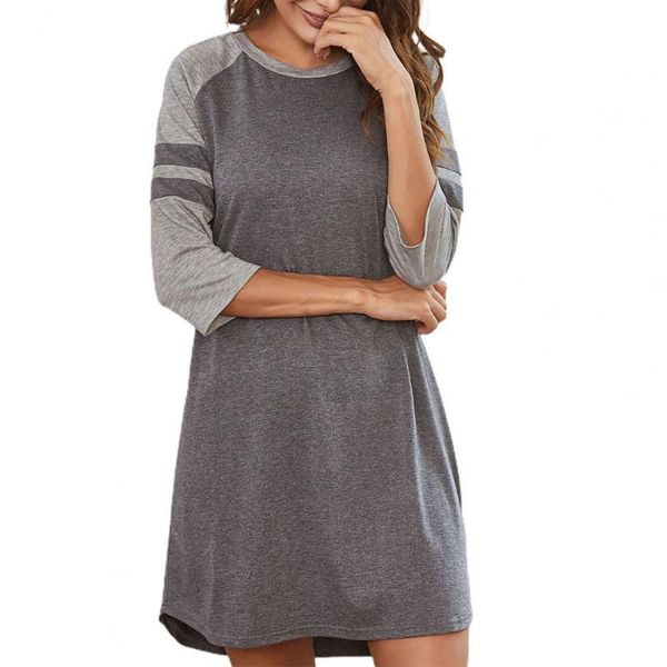 women's sleepwear night dress women 3/4 sleeve o neck color block loose mini nightdress homewear clothing, Black;red
women's sleepwear night dress women 3/4 sleeve o neck color block loose mini nightdress homewear clothing, Black;red