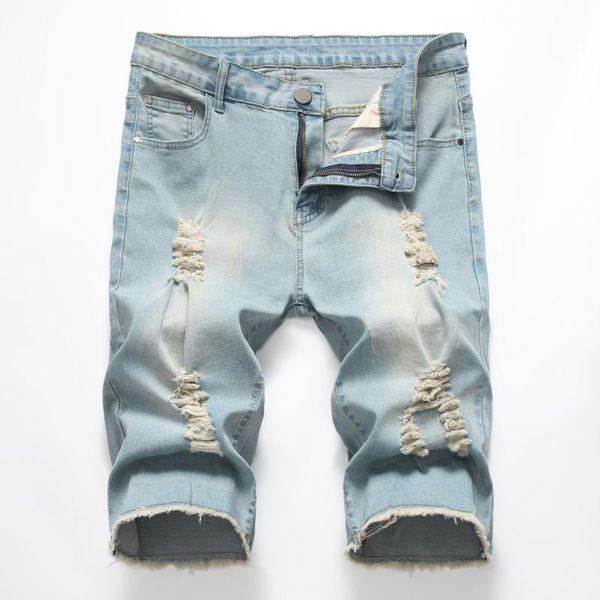 men's jeans short brand clothing big summer shorts breathable denim fashion men ripped holes, Blue
men's jeans short brand clothing big summer shorts breathable denim fashion men ripped holes, Blue