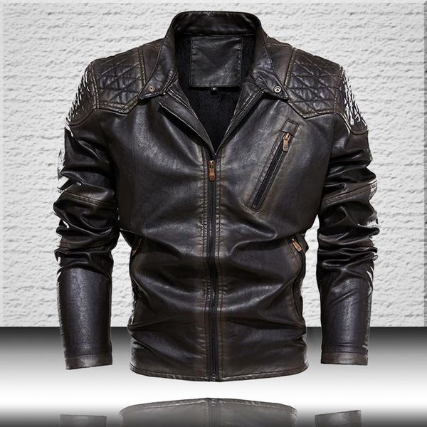 men's fur & faux 2021 leather jacket men winter fleece classic motorcycle pu leahter jackets male stand collar casual coat, Black
men's fur & faux 2021 leather jacket men winter fleece classic motorcycle pu leahter jackets male stand collar casual coat, Black