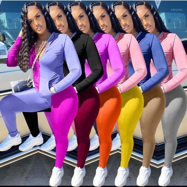 fnoce 2020 autumn women's sets tracksuits young fashion casual color matching long sleeve zipper tight trousers 2-pc suits1, Gray
fnoce 2020 autumn women's sets tracksuits young fashion casual color matching long sleeve zipper tight trousers 2-pc suits1, Gray