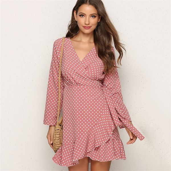 women long sleeve skirt plus size dot ruffled irregular autumn skirt v-neck mini party casual female skirts vestidos y200326, Black
women long sleeve skirt plus size dot ruffled irregular autumn skirt v-neck mini party casual female skirts vestidos y200326, Black