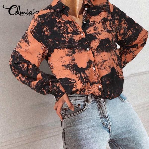 2020 fashion blouse women shirts celmia vintage tie dye print long sleeve v-neck casual buttons plus size loose blusas, White
2020 fashion blouse women shirts celmia vintage tie dye print long sleeve v-neck casual buttons plus size loose blusas, White