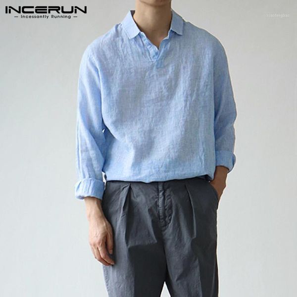 incerun 2021 spring male korean style comfy camisa vintage long sleeve lapel men shirts casual solid color loose blouse s-5xl 71, White;black
incerun 2021 spring male korean style comfy camisa vintage long sleeve lapel men shirts casual solid color loose blouse s-5xl 71, White;black