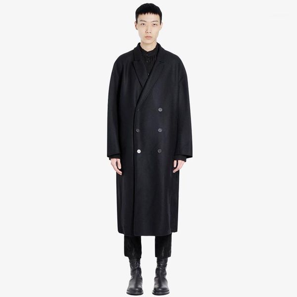 black loose woolen coat men oversize drop shoulder double-breasted green fruit collar coat1
black loose woolen coat men oversize drop shoulder double-breasted green fruit collar coat1