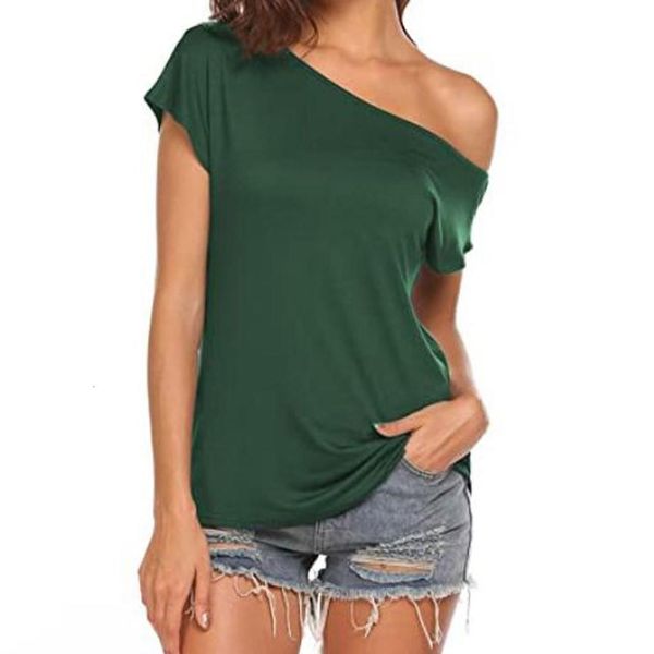 one shoulder slope neckline t-shirt casual one shoulder short sleeve tshirts loose summer shirt ladies solid color t-shirt, White
one shoulder slope neckline t-shirt casual one shoulder short sleeve tshirts loose summer shirt ladies solid color t-shirt, White