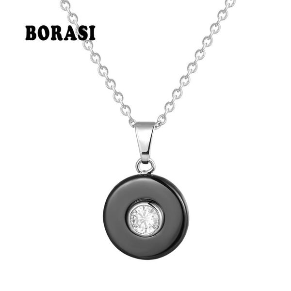 pendant necklaces circle round necklace plus big crystal cz for women stainless steel chain romantic ceramic jewelry, Silver
pendant necklaces circle round necklace plus big crystal cz for women stainless steel chain romantic ceramic jewelry, Silver