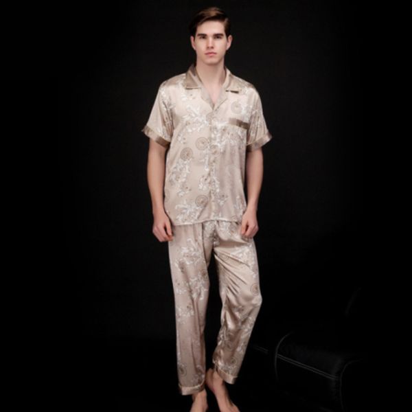 ssh021 autumn summer loungewear short sleeves long pants pajama set men printed satin silk pyjamas male pajamas pijama sleepwear q1216, Black;white
ssh021 autumn summer loungewear short sleeves long pants pajama set men printed satin silk pyjamas male pajamas pijama sleepwear q1216, Black;white
