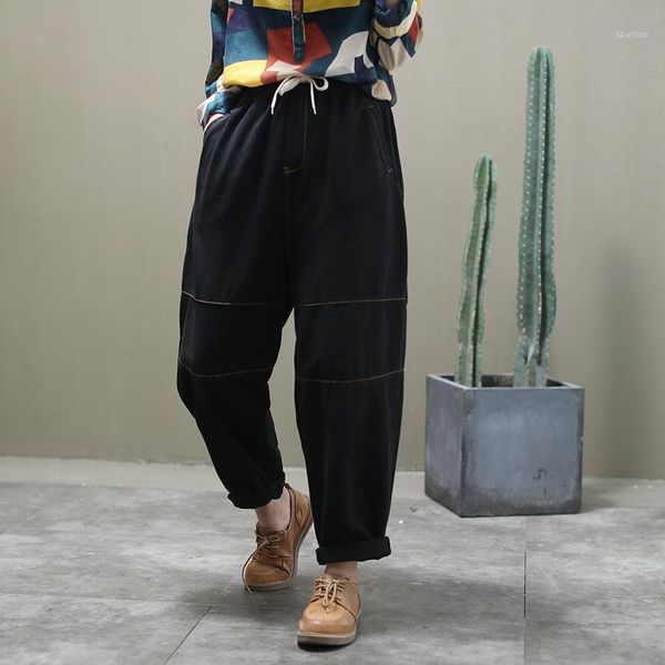 women's jeans fairynatural autumn spring women loose vintage long denim pants ladies casual drawstring trousers plus size elastic waist, Blue
women's jeans fairynatural autumn spring women loose vintage long denim pants ladies casual drawstring trousers plus size elastic waist, Blue
