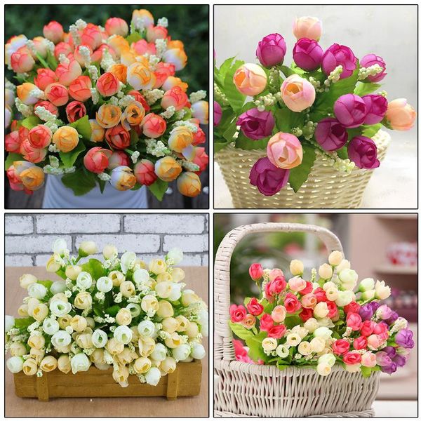 colorful silk artificial flowers 15 head mini rose home decor for wedding small roses flower bouquet decoration
colorful silk artificial flowers 15 head mini rose home decor for wedding small roses flower bouquet decoration