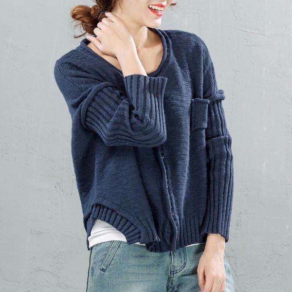 autumn new arts style women o-neck knit cardigans loose casual vintage knitted sweater female 100% cotton short cardigan lj201114, White;black
autumn new arts style women o-neck knit cardigans loose casual vintage knitted sweater female 100% cotton short cardigan lj201114, White;black
