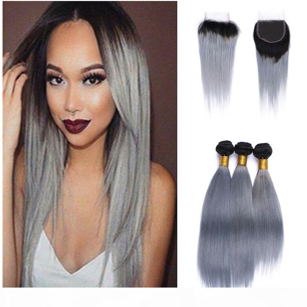 two tone 1b grey brazilian virgin hair weave lace closure with bundles straight human hair extensions ombre silver gray hair with closure, Black;brown
two tone 1b grey brazilian virgin hair weave lace closure with bundles straight human hair extensions ombre silver gray hair with closure, Black;brown