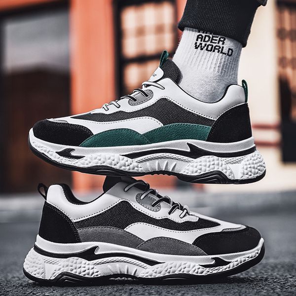 couple classic dad new spring 2020 men's color matching thick soled sports casual shoes c1212, Black;white 
couple classic dad new spring 2020 men's color matching thick soled sports casual shoes c1212, Black;white