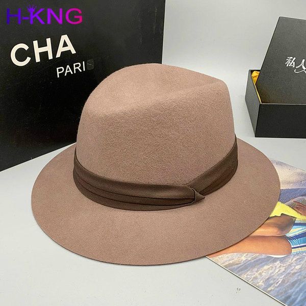 spring winter wool silk ribbon female jazz hat ladies light luxury fashion hat simple ladies' brimmed fedora, Blue;gray
spring winter wool silk ribbon female jazz hat ladies light luxury fashion hat simple ladies' brimmed fedora, Blue;gray